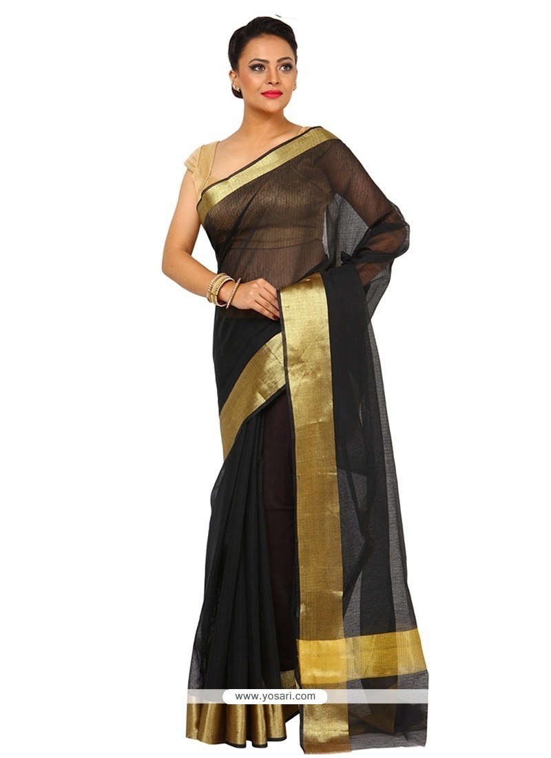 Intriguing Art Silk Black Trendy Saree