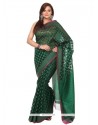 Charming Fancy Fabric Green Classic Saree