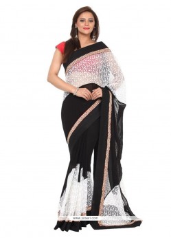 Peppy Georgette Embroidered Work Classic Saree
