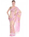 Staggering Net Pink Classic Saree