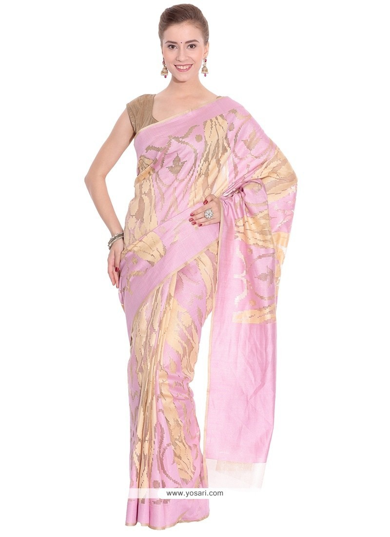 Staggering Net Pink Classic Saree