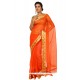 Extraordinary Orange Weaving Work Art Silk Classic Saree