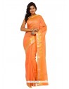 Irresistible Cotton Orange Weaving Work Trendy Saree