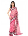 Adorable Weaving Work Pink Classic Saree