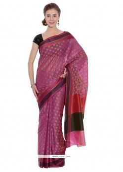 Weaving Art Silk Classic Saree In Pink