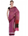 Weaving Art Silk Classic Saree In Pink