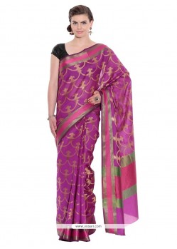 Magenta Weaving Work Art Silk Classic Designer Saree