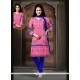 Ideal Pink Embroidered Work Readymade Suit