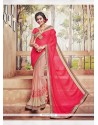 Trendy Satin Pink Embroidered Work Classic Saree