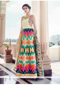 Picturesque Multi Colour Banglori Silk Anarkali Salwar Kameez