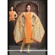 Compelling Orange Embroidered Work Readymade Suit