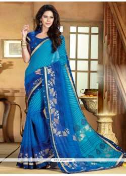 Gorgeous Blue Art Silk Saree