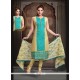 Impressive Cotton Sea Green Embroidered Work Readymade Suit