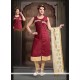 Immaculate Art Silk Maroon Embroidered Work Readymade Suit