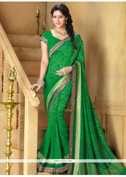 Magnificent Green Art Silk Saree