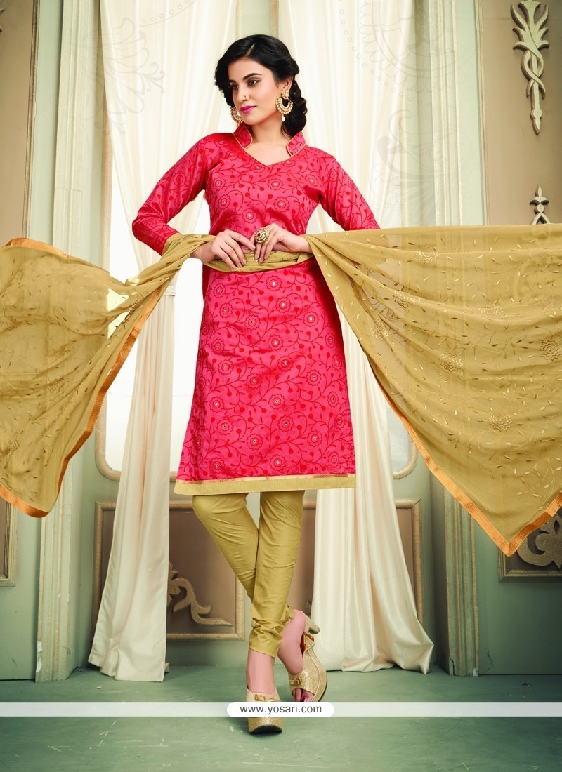 Tempting Rose Pink Churidar Designer Suit