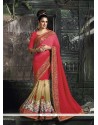 Beautiful Georgette Hot Pink Designer Traditional Sarees