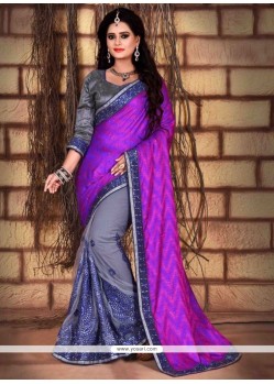 Sorcerous Net Patch Border Work Traditional Saree