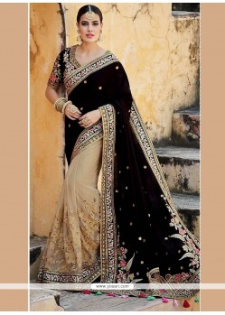 Vivid Designer Half N Half Saree For Bridal