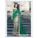 Outstanding Green Embroidered Work Net Classic Designer Saree