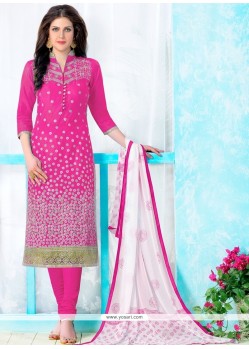 Distinctive Hot Pink Churidar Designer Suit
