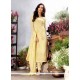 Glorious Embroidered Work Yellow Georgette Churidar Designer Suit