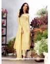 Glorious Embroidered Work Yellow Georgette Churidar Designer Suit