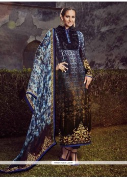 Floral Multi Colour Digital Print Work Designer Straight Salwar Suit