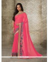 Marvelous Rose Pink Georgette Casual Saree