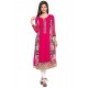 Capricious Print Work Hot Pink Georgette Party Wear Kurti
