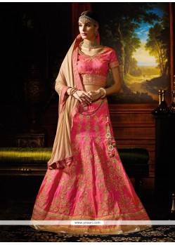 Divine Fancy Fabric Hot Pink A Line Lehenga Choli