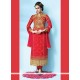 Picturesque Georgette Red Designer Suit