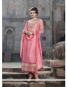 Radiant Pink Georgette Churidar Salwar Kameez