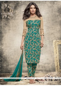 Priyanka Chopra Embroidered Work Churidar Designer Suit