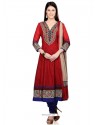 Awesome Cotton Red Readymade Suit
