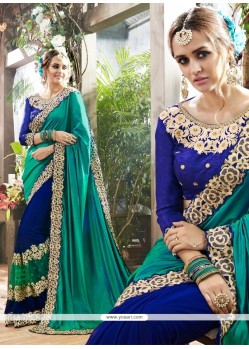 Eye-catchy Georgette Blue Classic Saree