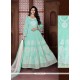 Captivating Banglori Silk Turquoise Resham Work Anarkali Salwar Kameez