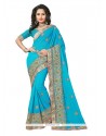 Energetic Turquoise Traditional Saree