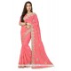 Enticing Pink Patch Border Work Designer Traditional Sarees
