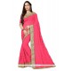 Lovely Patch Border Work Pink Classic Saree