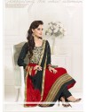Beauteous Black And Red Georgette Anarkali Suit