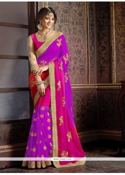 Specialised Georgette Patch Border Work Classic Saree