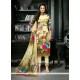 Fashionable Print Work Multi Colour Crepe Silk Churidar Designer Suit