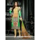 Lovely Green And Yellow Churidar Designer Suit