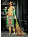 Lovely Green And Yellow Churidar Designer Suit