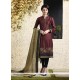 Sonorous Maroon Chanderi Cotton Readymade Suit