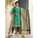 Snazzy Sea Green Chanderi Cotton Readymade Suit