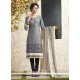 Perfect Grey Chanderi Cotton Readymade Suit