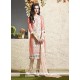 Majesty Lace Work Chanderi Cream Readymade Suit