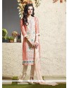 Majesty Lace Work Chanderi Cream Readymade Suit